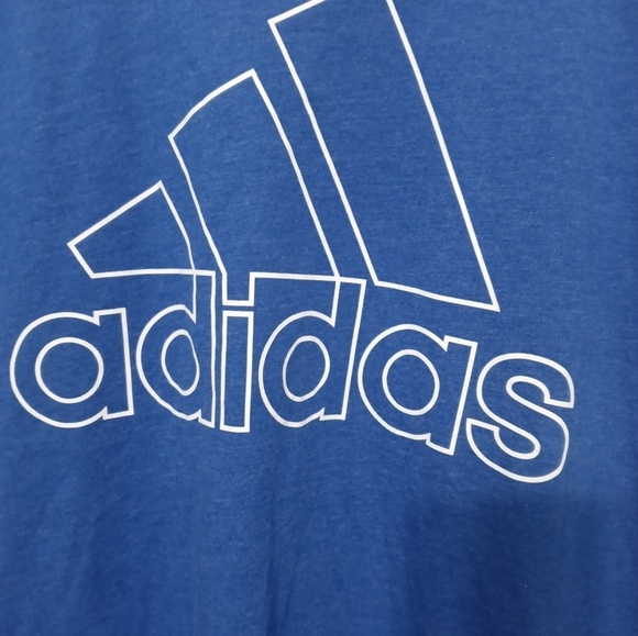 Adidas Boy's XL Blue black Varsity style large logo Pullover t shirt NEW - Picture 2 of 6